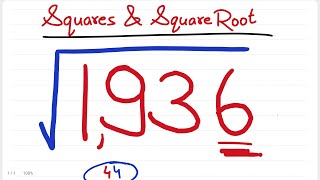 Square root of 1936 | square root by long division method | learn square root