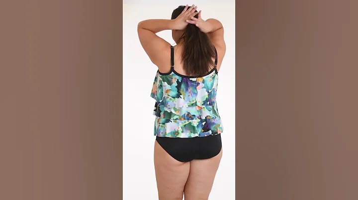 Maxine Plus Size Marble Splash Tiered Tankini Top | SwimOutlet.com