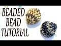 Beaded bead tutorial - How to make a beaded bead - Miniduo beaded bead tutorial - Beading tutorial