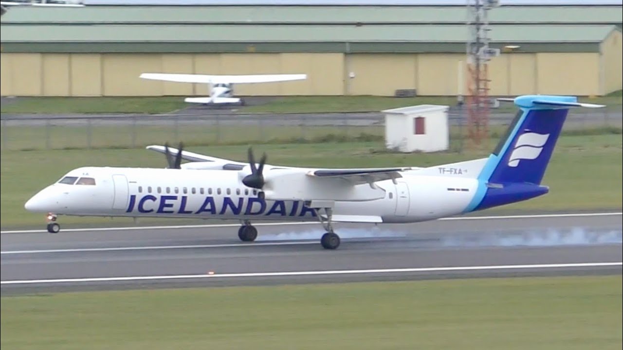 Icelandair Dash 8 Q400 Landing | Reykjavik Airport