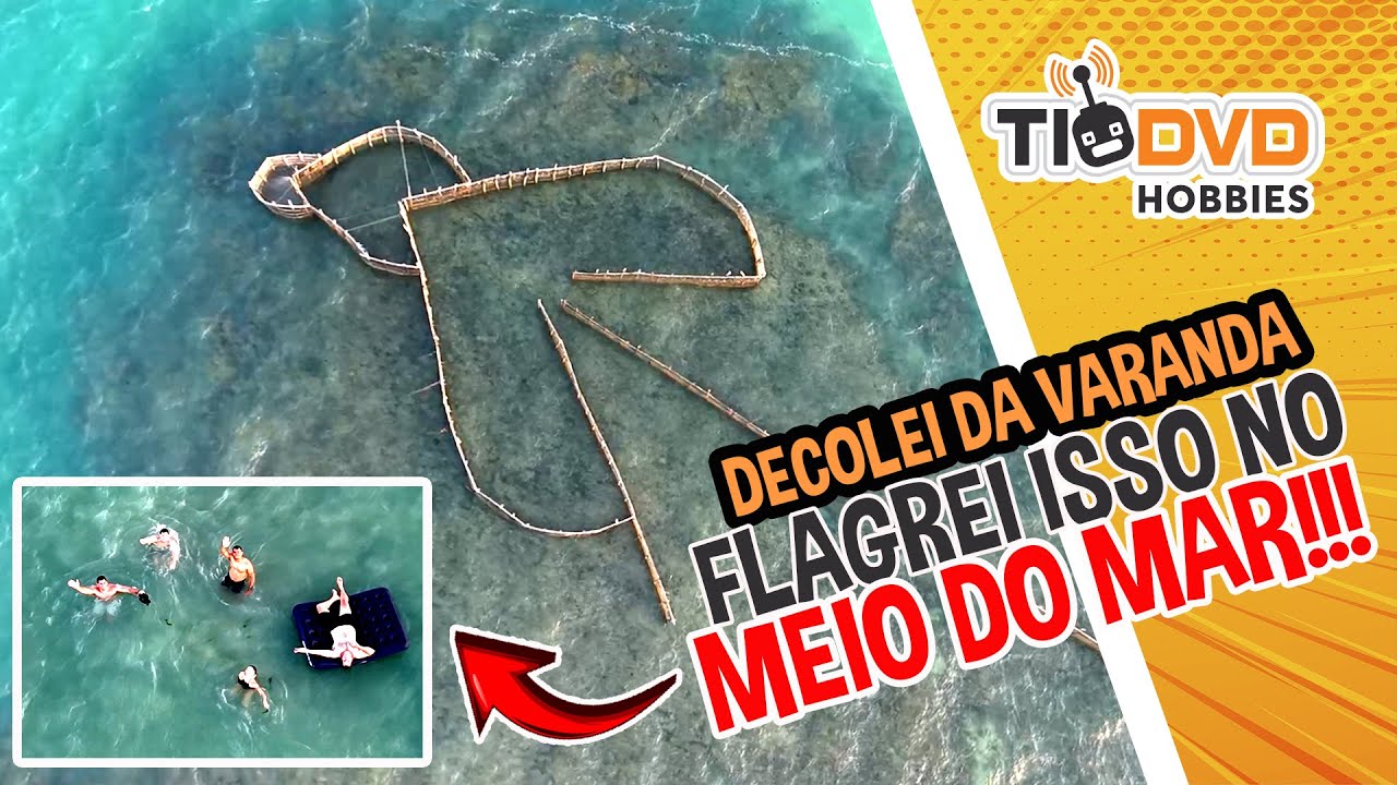 Drone DJI Air 3S vai da varanda até o MAR e FLAGRA ESTRUTURA GIGANTE e um COLCHÃO com GENTE EM CIMA!