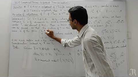 Lecture 21 | Canonical Forms: Nilpotent Transformation (Part I) | Tamil