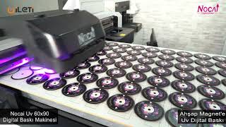 Dijital baskı makinesi-Nocai Uv Digital Printer 60x90-Ahşap Plak Magnet