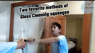Housekeeping Glass Cleaning - Two favourite methods of glass cleaning squeegee
