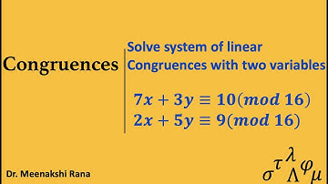 Congruences | System of Congruences in Two variables