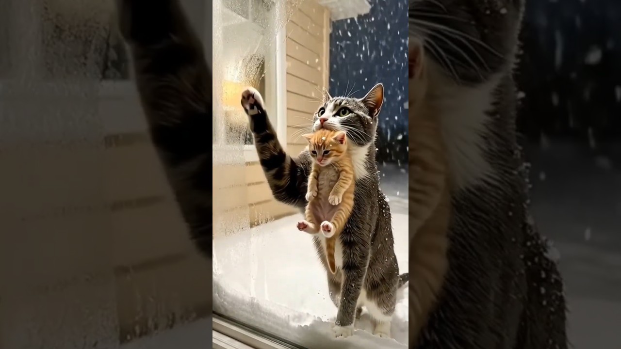 Brave Dog Saves a Freezing Kitten in the Snow 🐶❄️🐱 