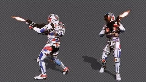 Firing Space Soldiers Stock Motion Graphics