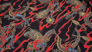 Download Lagu Alexander Henry black dragon fabric with metallic embellishment MP3
