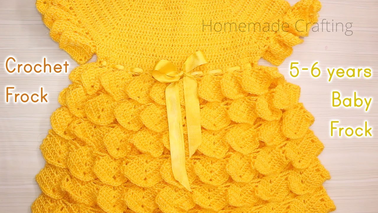 1-2 year ,baby frock, crochet baby top,crosia ke design, #305,by |Santosh  All Art | - YouTube