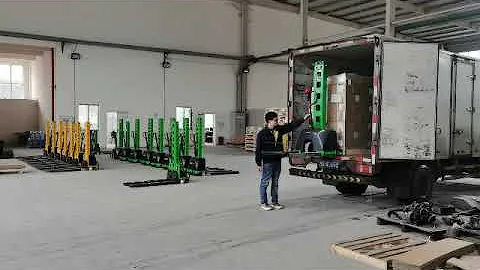 Full electric self-lift pallet stacker forklift for trucks trains