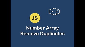 number array remove duplicates in javascript