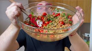 Tomato Basil Farro Salad with Balsamic Vinaigrette