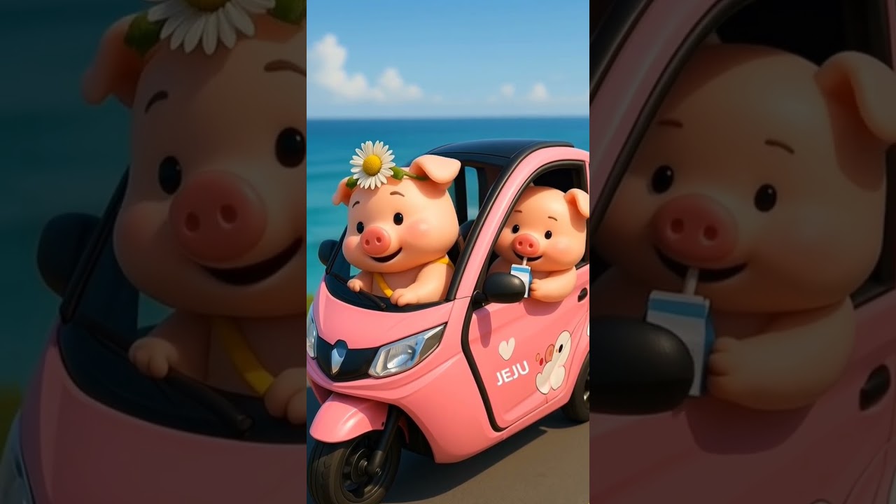 Pig Couple travel 🐷🚲🌊 | Animal Couple  AI