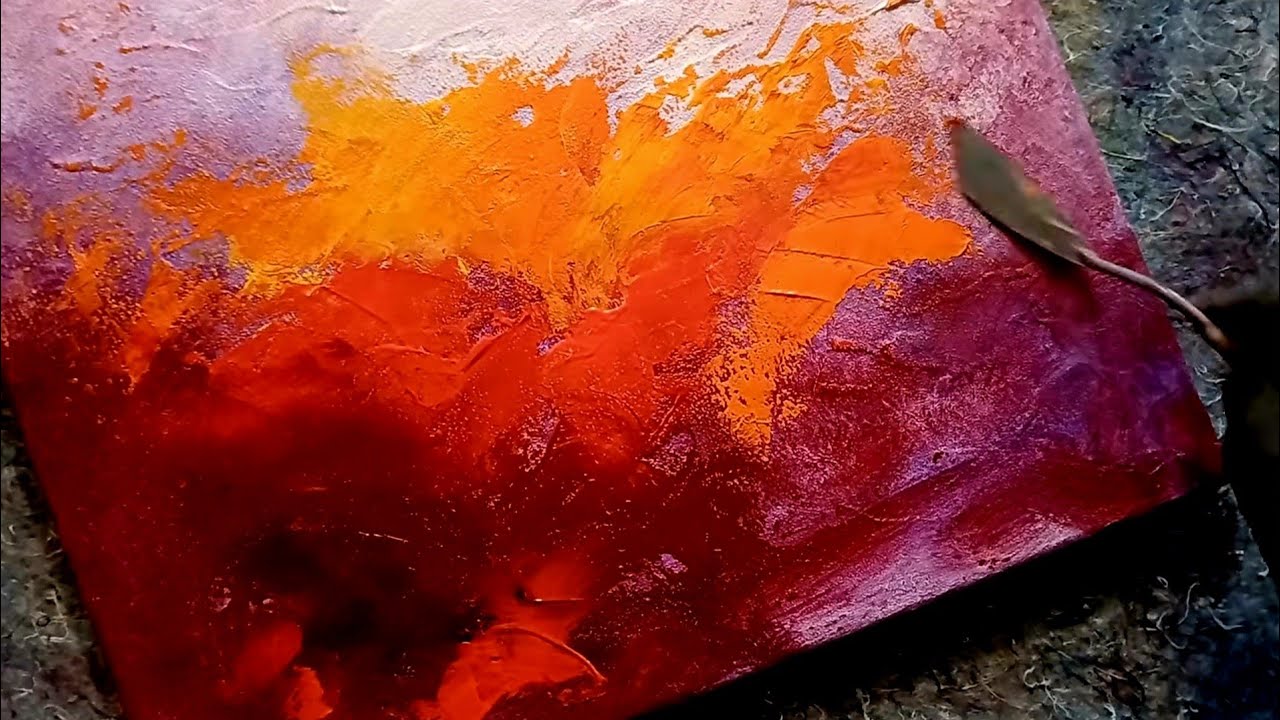 Abstract Energy—#2 / Step-by-Step Knife & Brush Painting Tutorial #abstractart #arttutorial#impasto