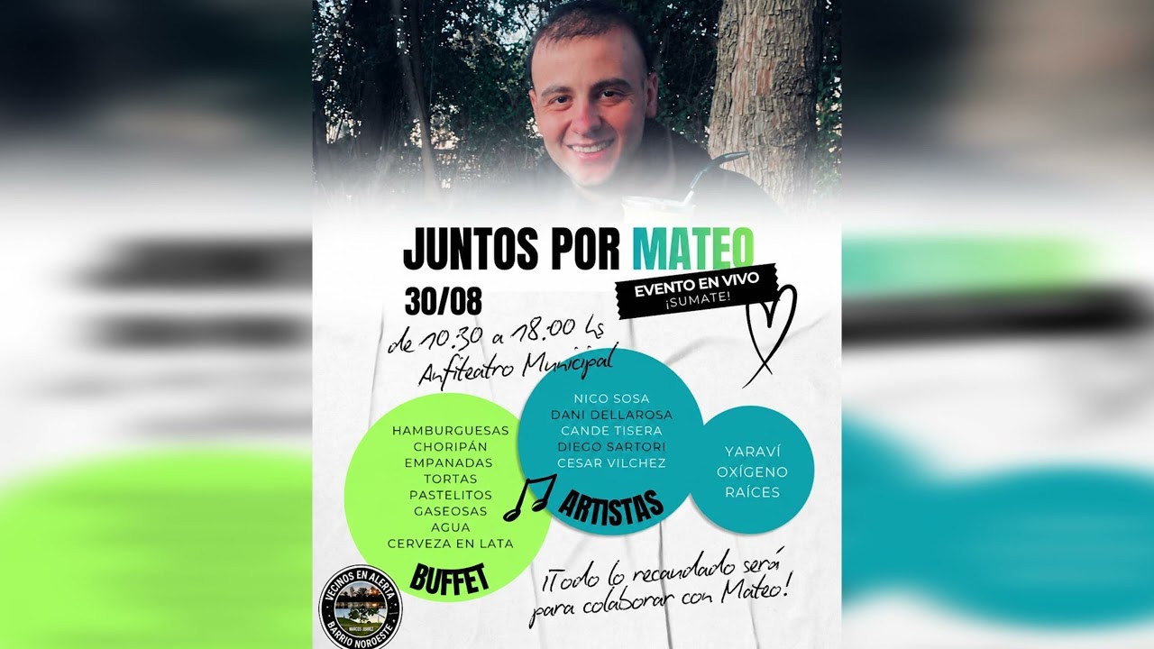 Marcos Juárez: El próximo 30 de agosto se llevará a cabo el evento solidario "Todos por Mateo"