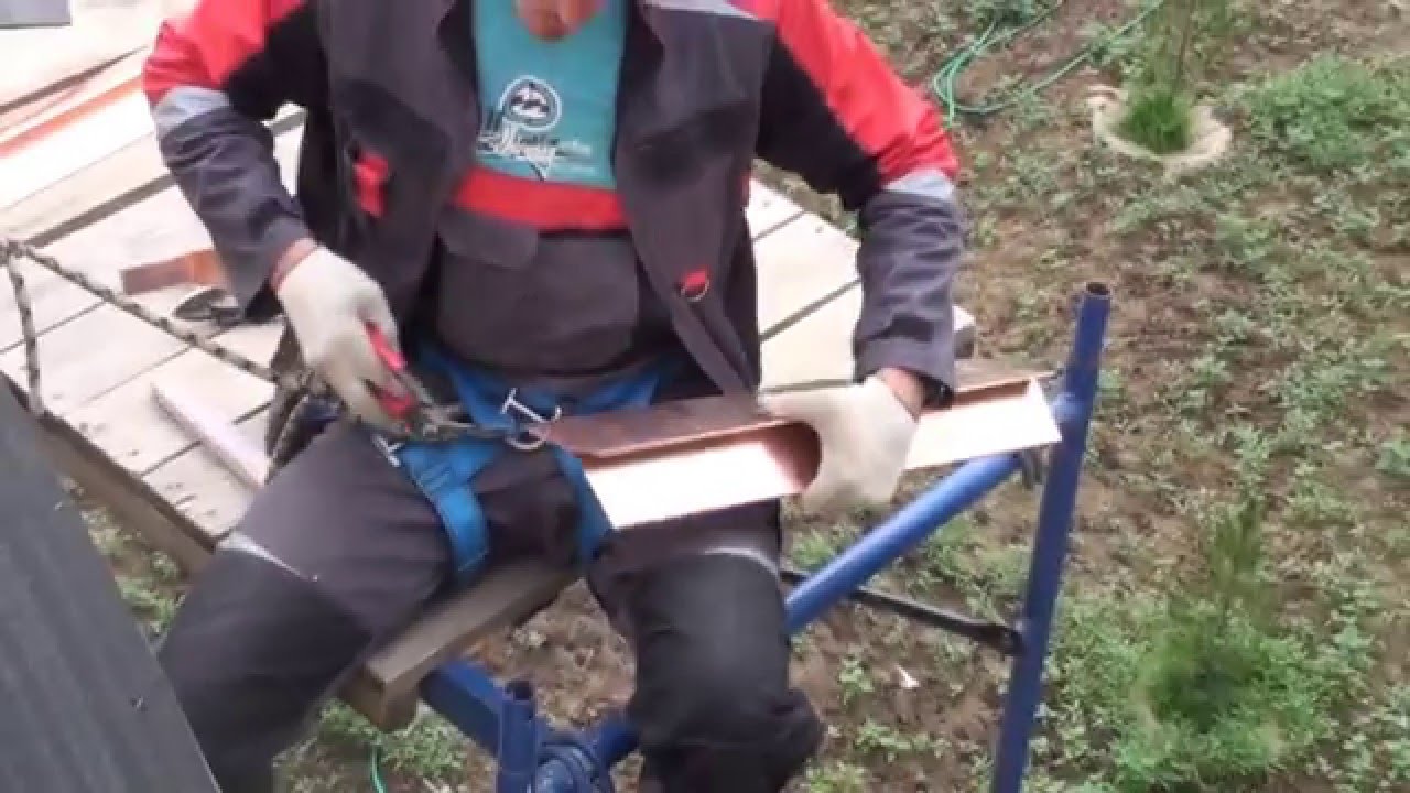 Монтаж элементов медной кровли - YouTube