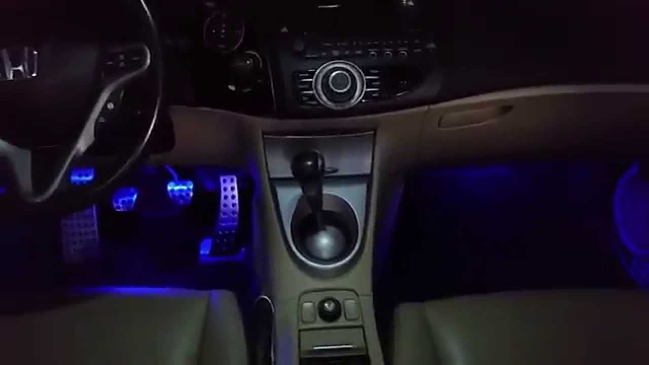 Honda Civic 8, podświetlenie nóg YouTube