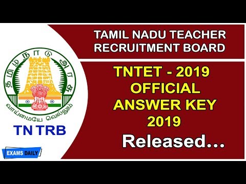 TNTET Answer Key 2019 I TNTET Paper 1,2 Answer key 2019 I Download pdf