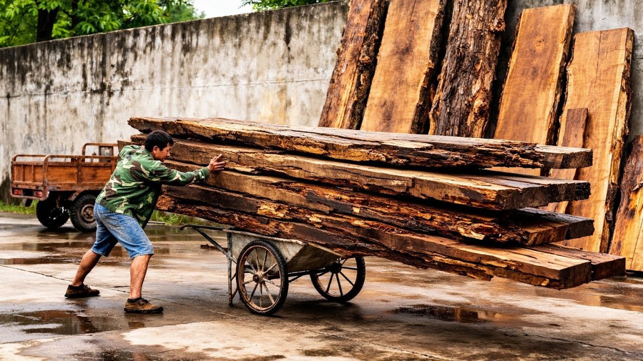 Turn Dreams Into Reality! See How This Craftsman Turned Discarded Wood Into A Study Desk For Two Kid