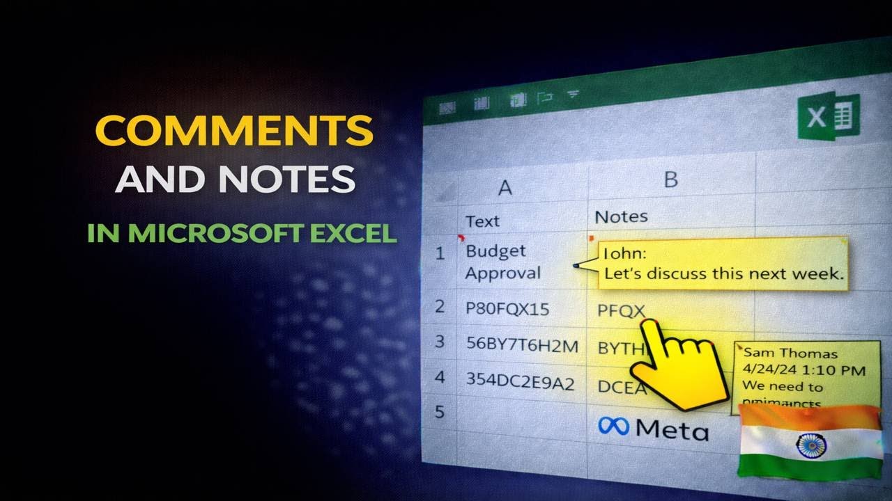 COMMENTS AND NOTES IN MICROSOFT EXCEL - YouTube