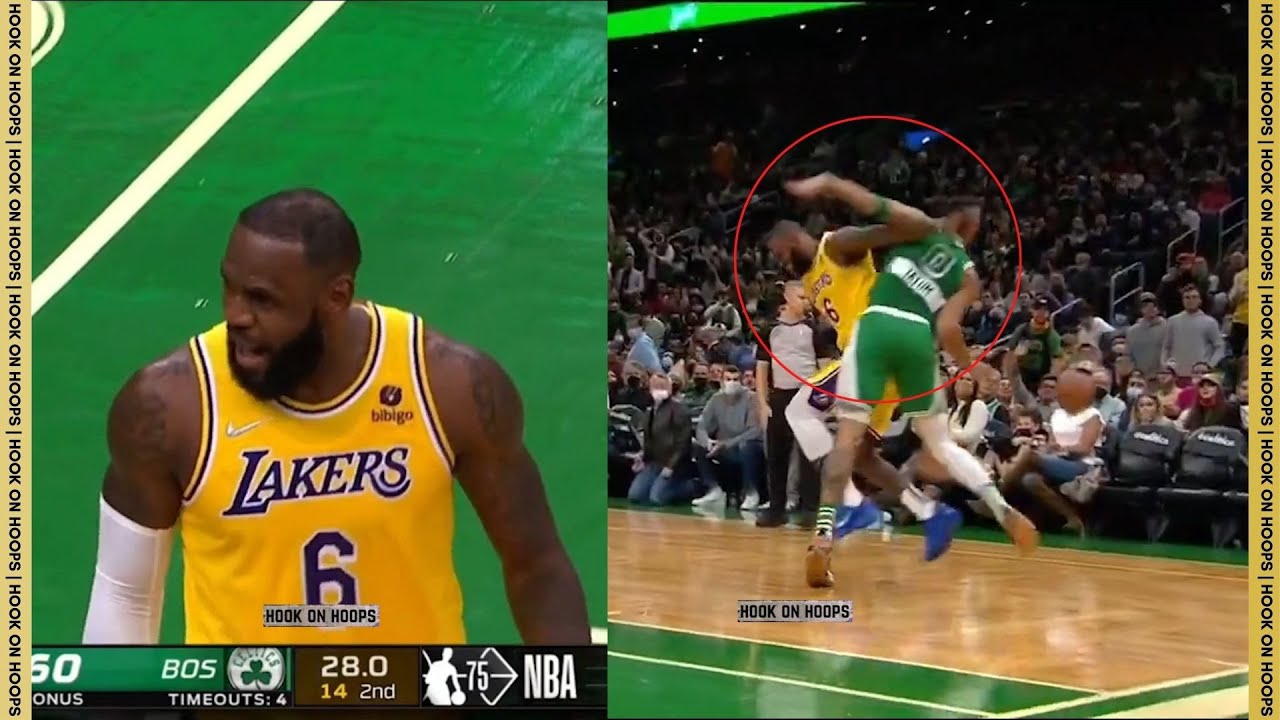 Lebron James PISSED OFF at the REF after A no call Foul against TATUM ...