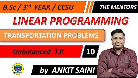 Transportation problem || Lecture 10 || unbalanced transportation problems || examples ||