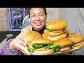 想吃漢堡自己做，媳婦一次做10個，孩子當飯吃 | Make your own burgers, 10 at a time, and eat with your family