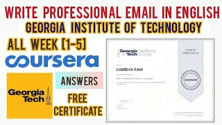 Write Professional Email In English Coursera Quiz Answers Week 1 to 5 |Improve Your English Comm.-1
