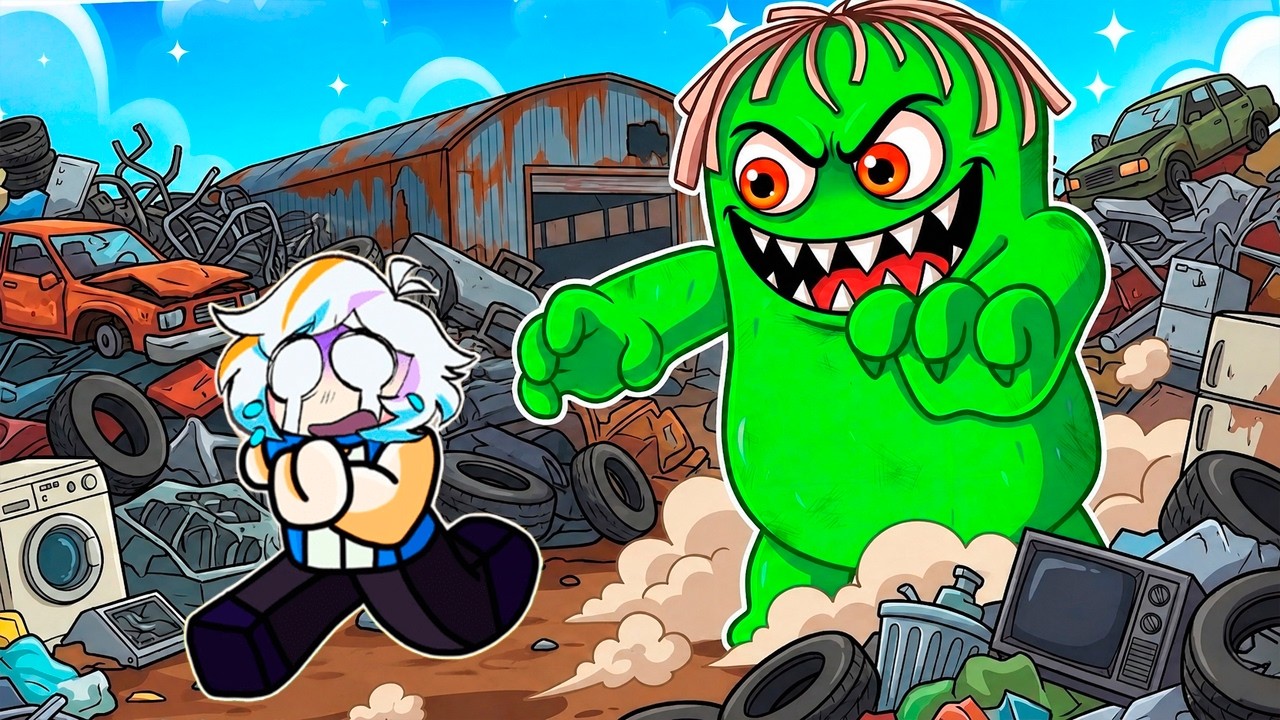 ESCAPA DEL MONSTRUO DE LA BASURA COMPLETO (TRASH MONSTER OBBY ROBLOX)