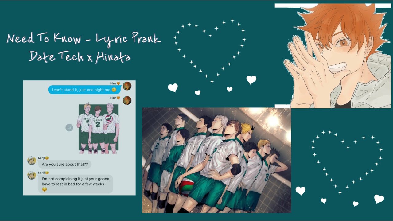 Haikyuu Lyric Prank | Hinata x Date Tech | Ft. Hinata Harem | Need to Know - Doja Cat | Team Series