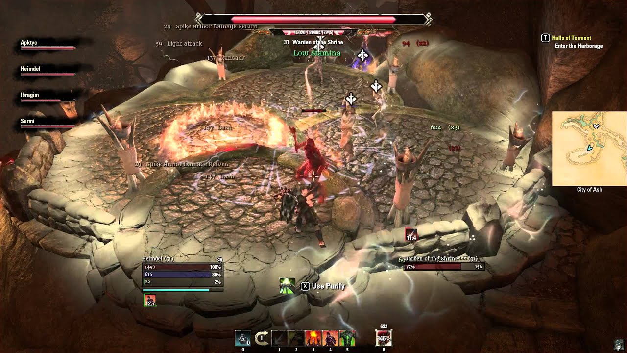 City of Ash Dungeon Walkthrough TESO (Dragonknight gameplay