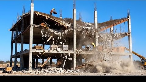 Construction Building Collapsed Due To Earthquake. For Educational Purposes Only.#ai 