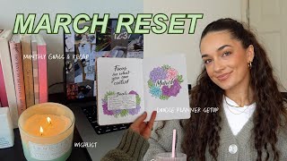 MONTHLY RESET WITH ME  february recap, march goals + doodle planner setup, finances, my wish list