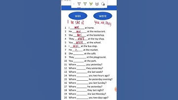 Penggunaan WAS / WERE untuk kejadian di masa lalu.