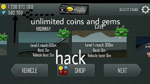 hill climb racing hack latest with lucky patcher no root everything infinite money and drive link
