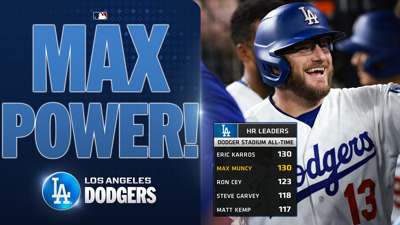 Max Muncy's GO-AHEAD HR ties Eric Karros for most HR in Dodgers Stadium history! 👏💪