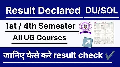 Sol Update 1st / 4th semester all courses result declared 2023 #enside #college #sol