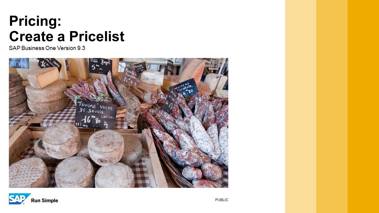 TB1000-06-21 SAP Business One 9.3 - Creating Price Lists