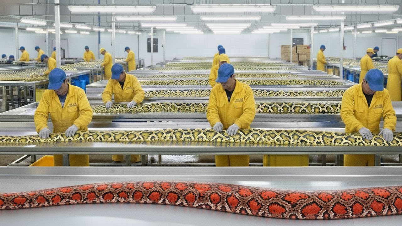 Factory Farm Python's Inside the PYTHON SKIN Factory: How GIANT Snakes Become $10,000 SHOES ...