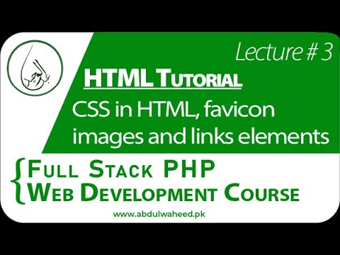 Lecture # 3 | CSS in HTML, favicon, images and links elements | Learn HTML online