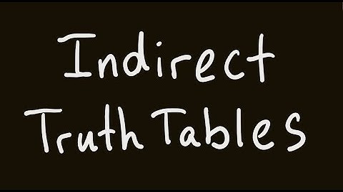 Symbolic Logic 6: Indirect Truth Tables
