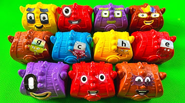 Numberblocks & Alphablocks - Looking SLIME Coloring with Monster Boxes! Satisfying, ASMR Video