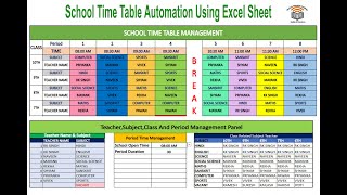 Automated School Time Table Using Excel Sheet  DevTech Edu Academy     @devtecheduacademy screenshot 2