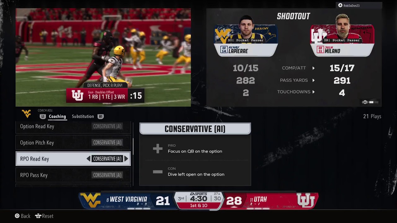 College Football 26 - STREAMS🌊 Online Dynasty Week 6 - #8 WVU @ #11 Utah