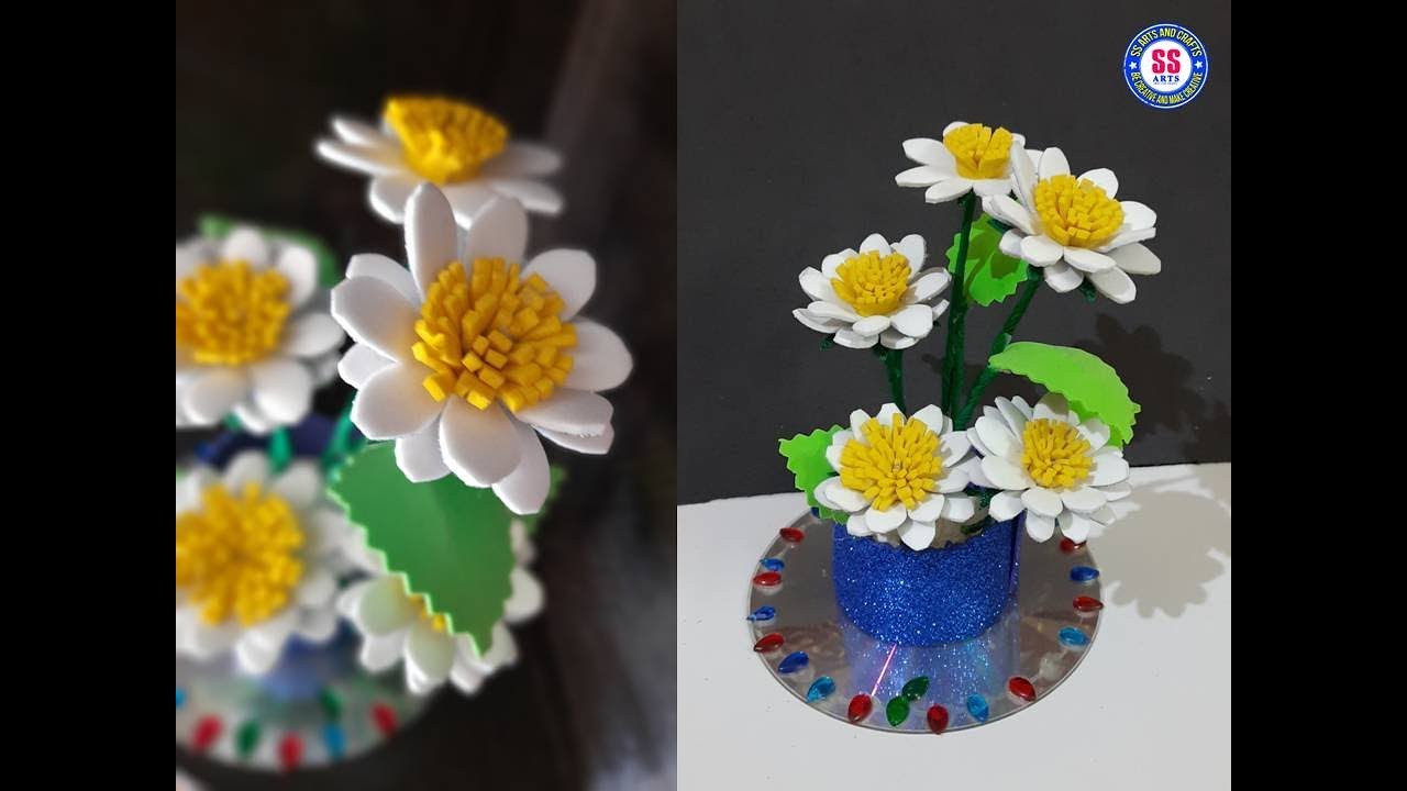 How To Make Daisy Flowers Out Of Foam Sheet Diy Room Decor Foam