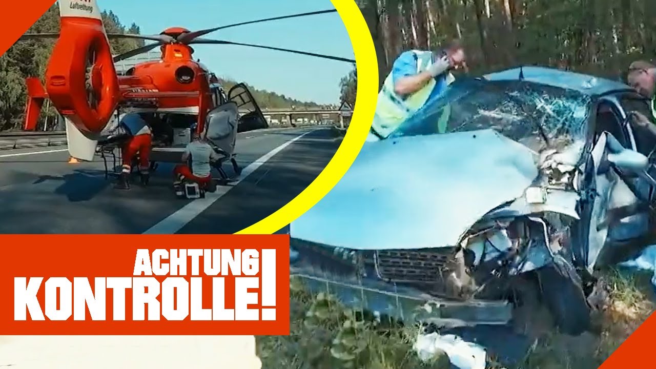 Vollsperrung für Rettungshubschrauber: Auto von Fahrbahn abgekommen | Achtung Kontrolle | Kabel Eins