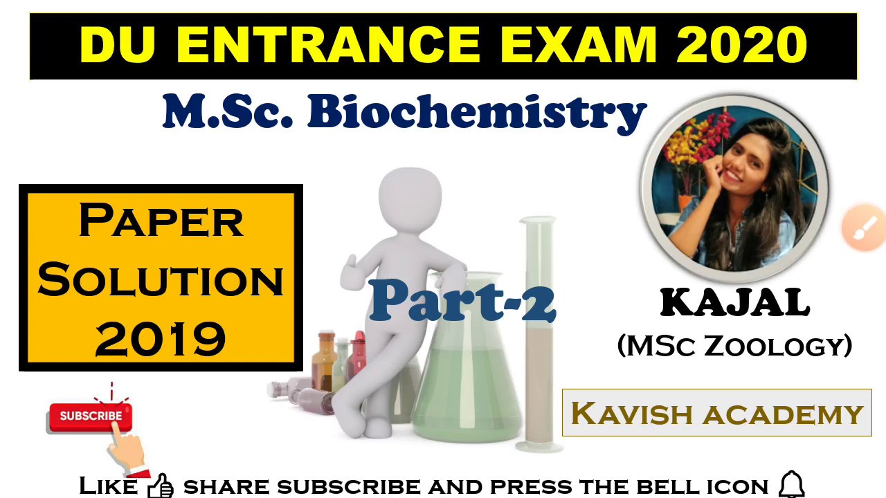 DU MSc Biochemistry 2019 entrance exam paper Solution |Part-2 | Delhi University | DUET 2020