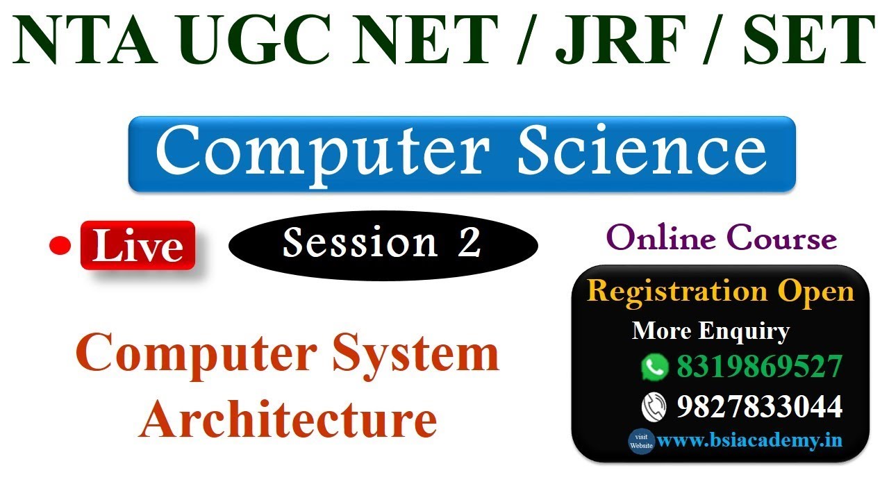 Computer System Architecture Tutorial Lecture for UGC NET YouTube