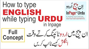 How to type English While Typing Urdu in Inpage