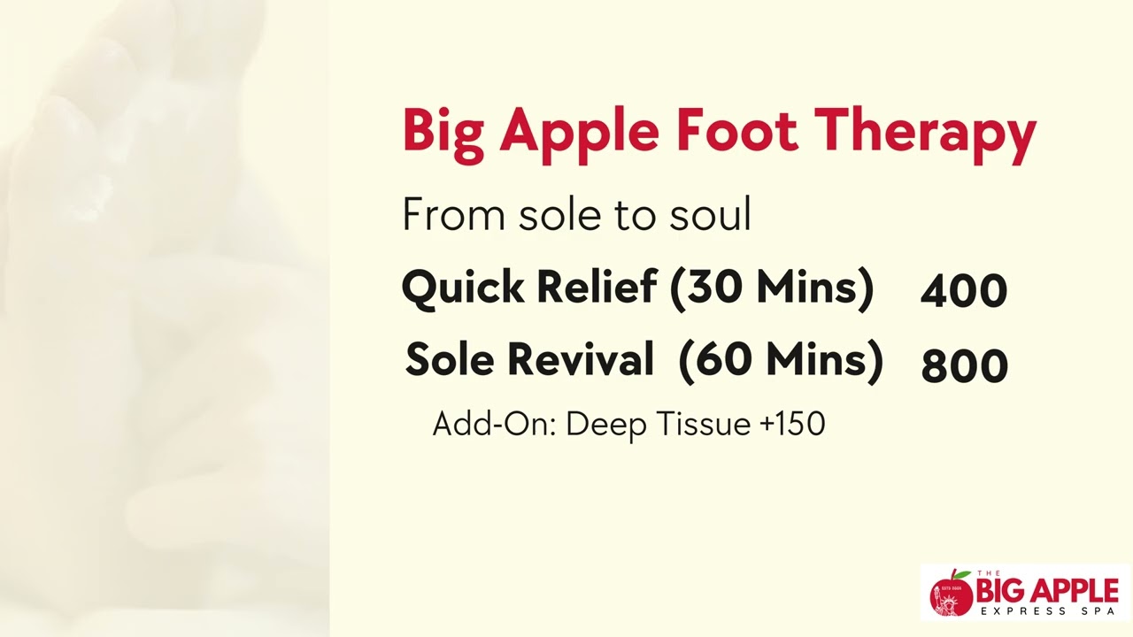 Big Apple Express Spa Spa Menu